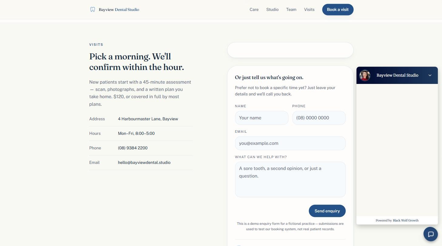 Bayview Dental Studio — AI Chat Assistant